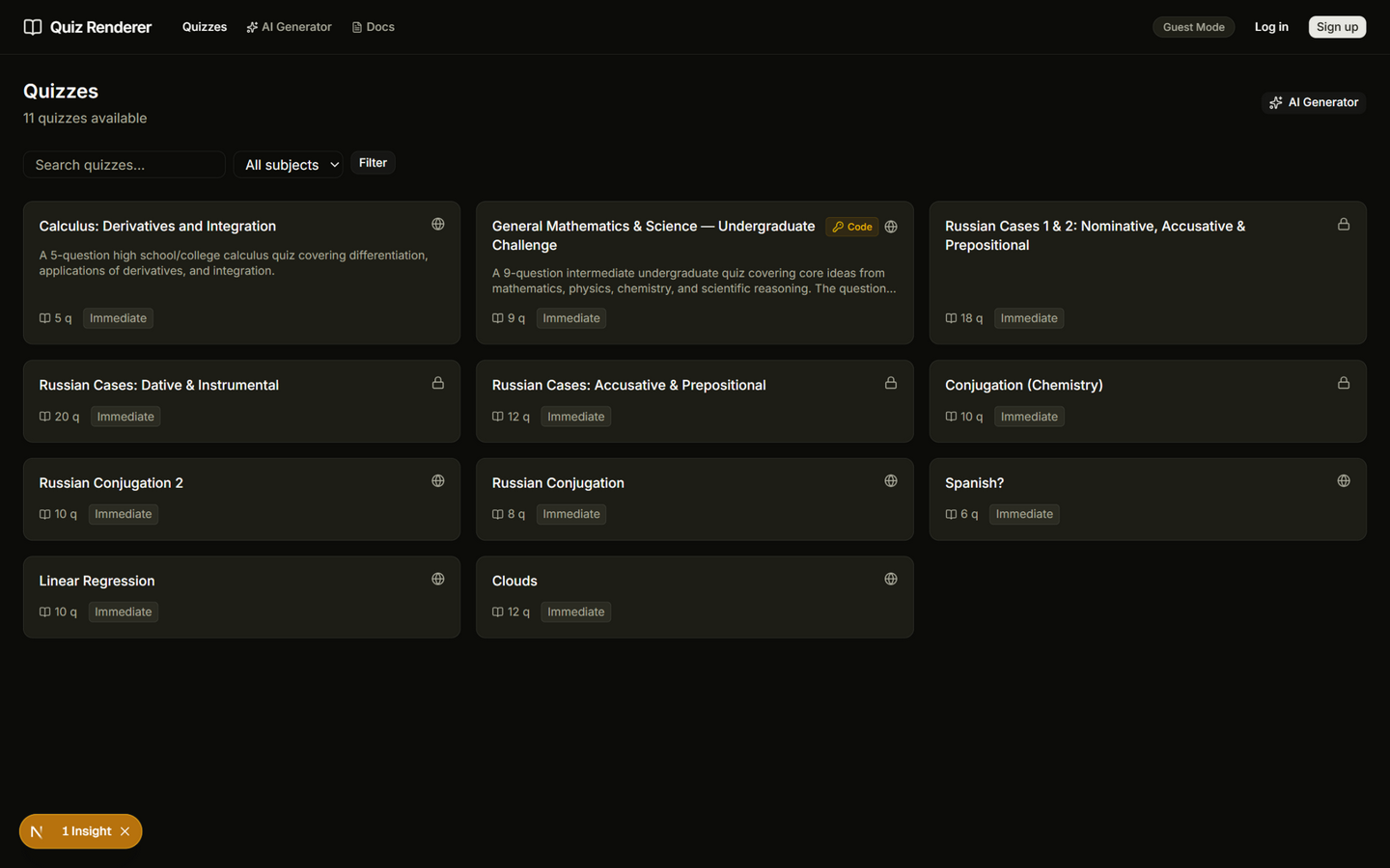 Quiz Renderer screenshot